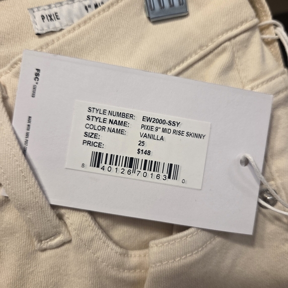 Edwin Pixie Mid-Rise Cropped Skinny Jeans- In Vanilla - Picture 2 of 13